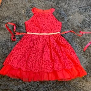 Rare Editions Red Holiday Lace Dress size 10